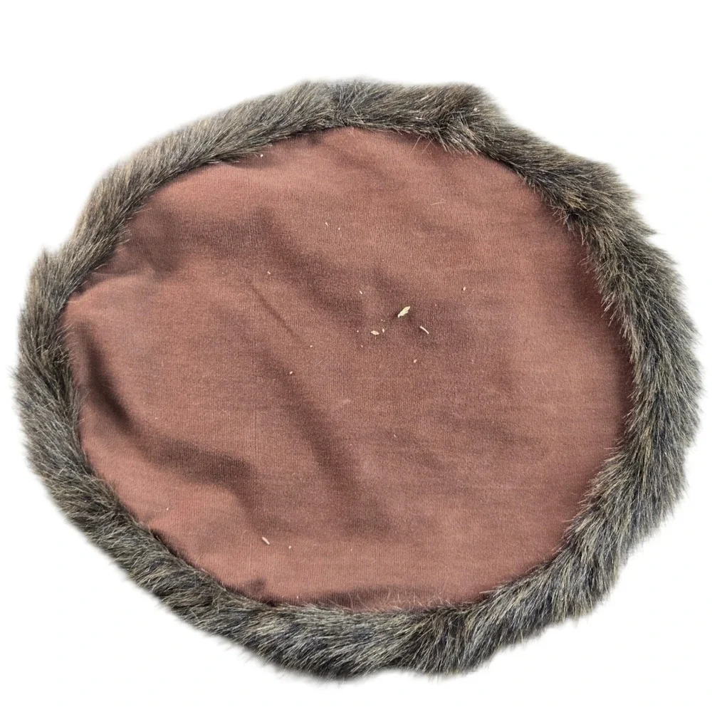 Trim Display Mat Real Fur One Size Brown French Style Plush
